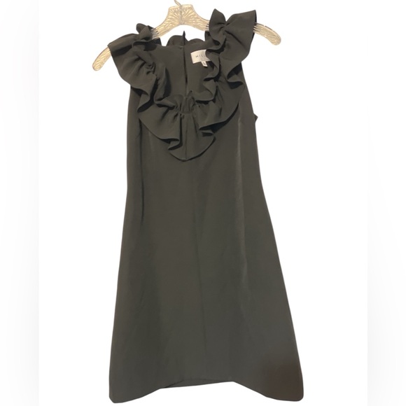 Milly Sadie Ruffle Black Minidress Revolve Brand Size 2 little Black Dre… - Picture 3 of 7